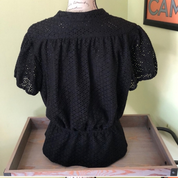 2for$20🔥Eva Mendes | Black Peplum Wrap Top - Picture 3 of 8